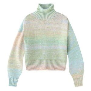 Anthropologie 525 America Space-Dye Mock-Neck Pastel Multicoloured Sweater